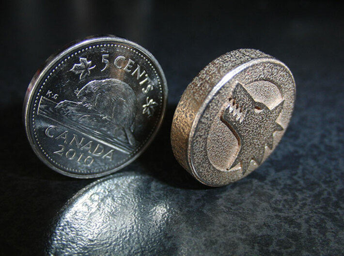 Wolf Head / Scorpion Tail Coin 3d printed Comparison: Canadian Nickel