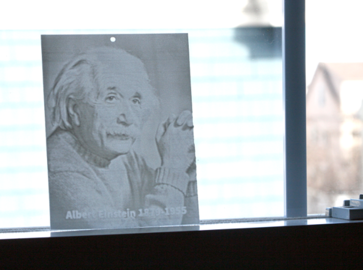 Albert Einstein Shadowgram 3d printed Photograph of actual print in my window