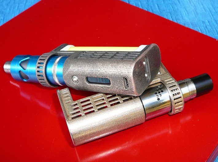 Thesas 3d printed Polished grey Steel and stainless Steel Thesas mech Mod  (not for sale)