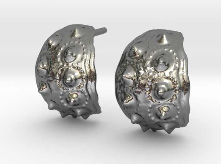 Urchin half hoop earrings  3d printed 