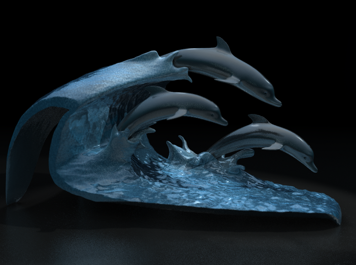 Porpoise wave (small / 2&quot; tall) 3d printed