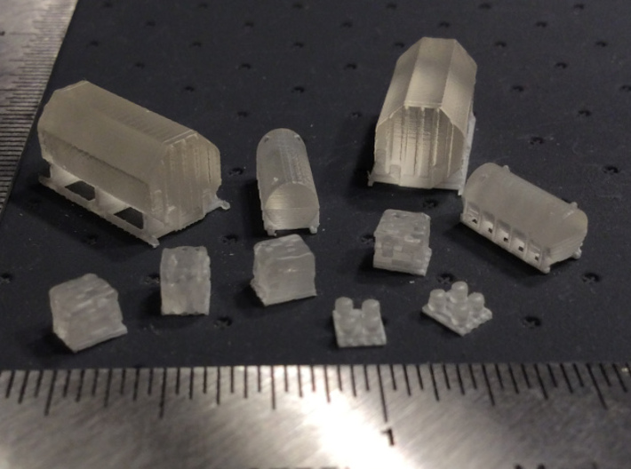 1:350 Scale US Aircraft Carrier Cargo Set 1 3d printed Actual Product in Frosted Ultra Detail