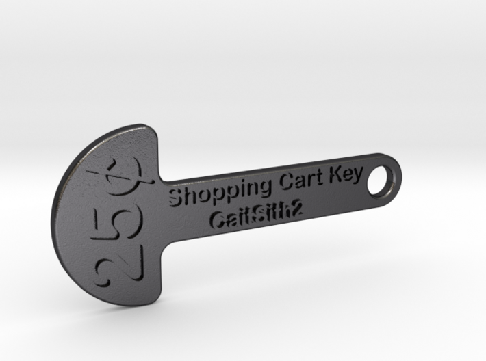 Quarter Shopping Cart Key 3d printed