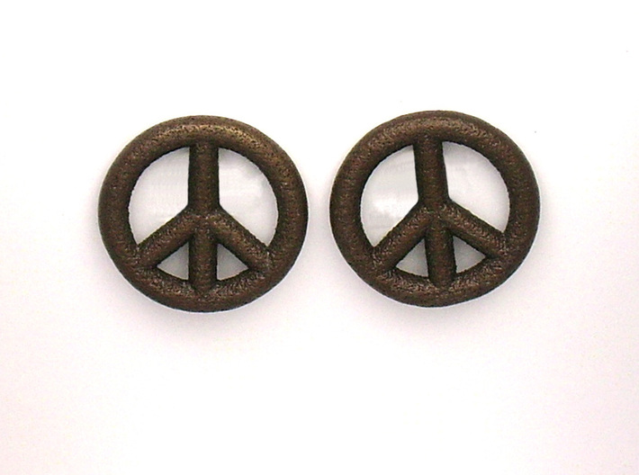 Peace&LoveCufflinks 3d printed 