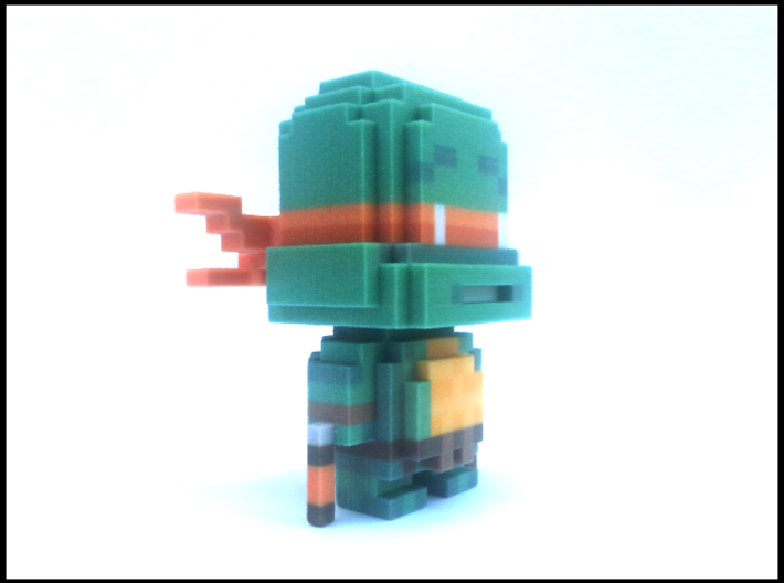 &quot;Mikey&quot; Voxel Figurine 3d printed