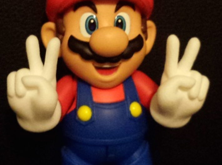 Victory (Bent) Hands for S.H. Figuarts Mario / Lui 3d printed 