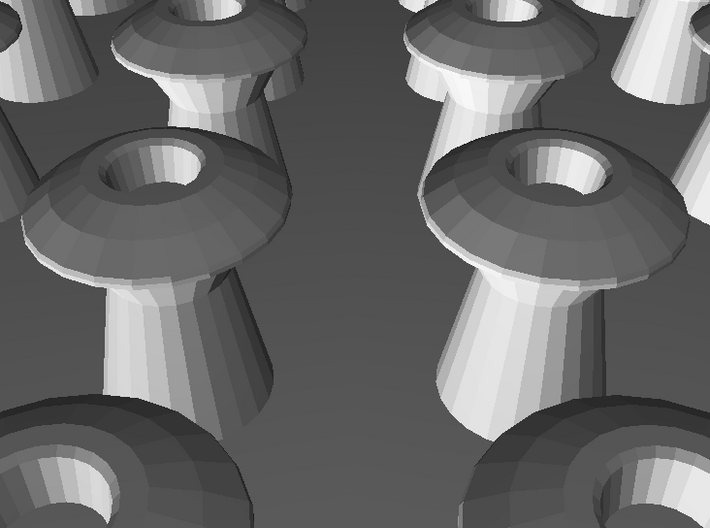 Scale Model Rivets.  2070x 0.65mm Diameter Rivets 3d printed Detail render from the source STL.  
