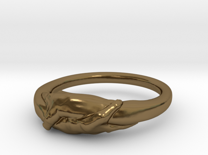 Rome Handshake Ring Size(US)-8 (18.19 MM) 3d printed