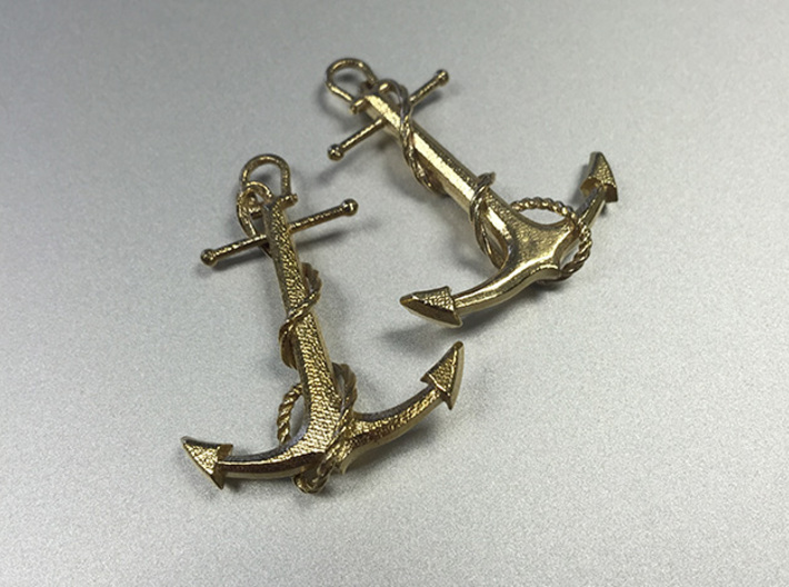 Anchor Earrings 3d printed 