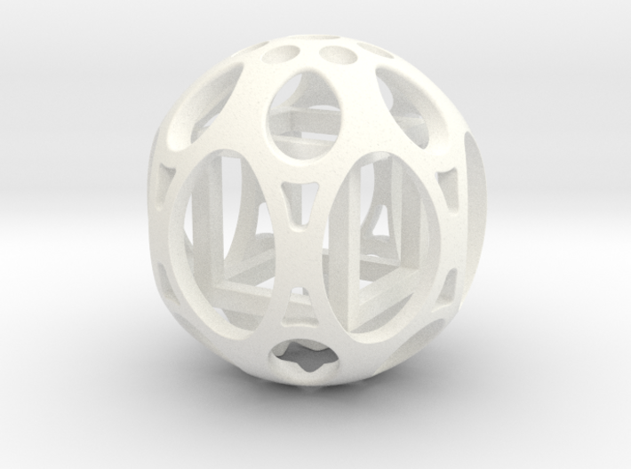 Sphere housing a mobile cube 3d printed 