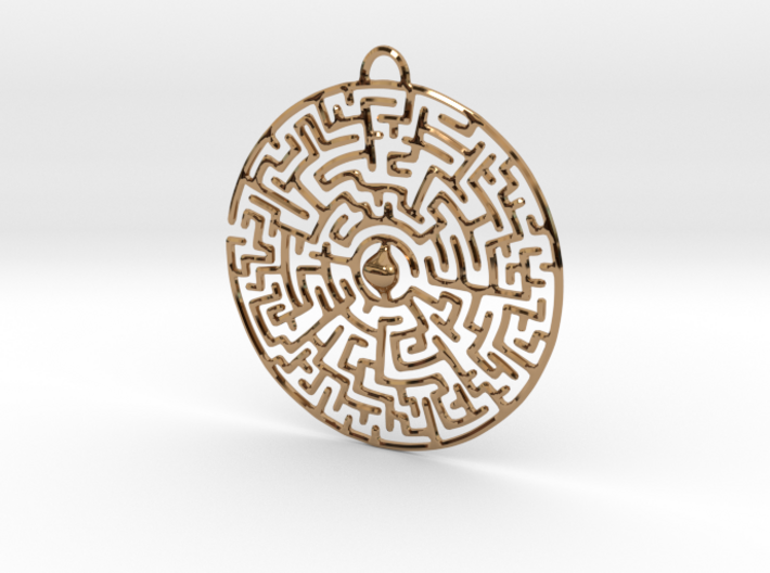 Circular Labyrinth Pendant 3d printed
