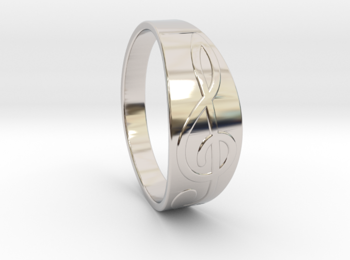 Size 11 M G-Clef Ring 3d printed
