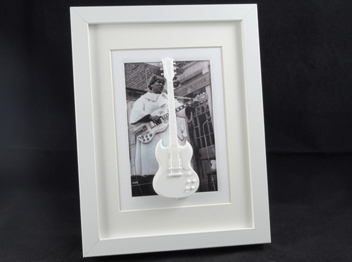 Gibson SG guitar for photo frame 3d printed Sister Rosetta Tharpe with her white Gibson SG