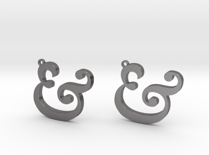 Ampersand Earrings (Caslon Pro Italic) 3d printed