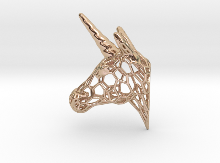 Unicorn Trophy Voronoi (100mm) 3d printed