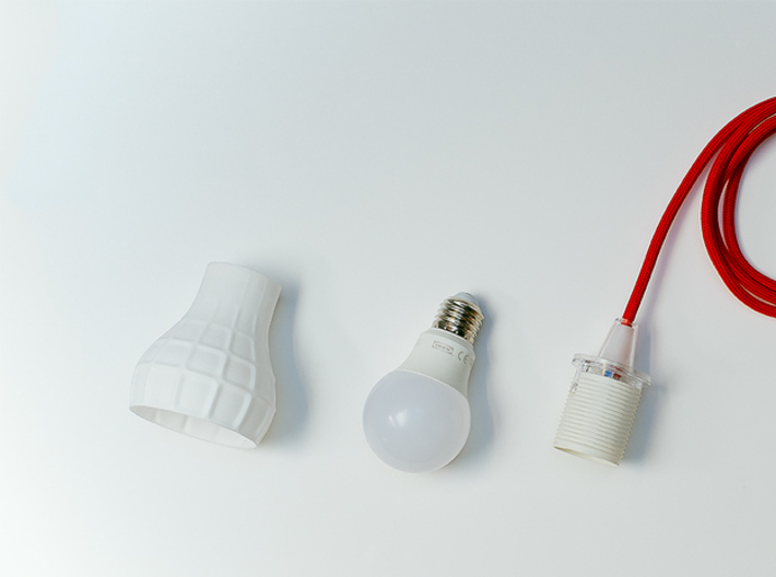 Bomba lampshade 3d printed LEDARE – LED bulb E27 (Ikea) with cord set SEKOND (IKEA)