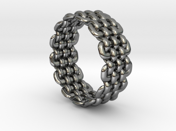 Wicker Pattern Ring Size 7 3d printed