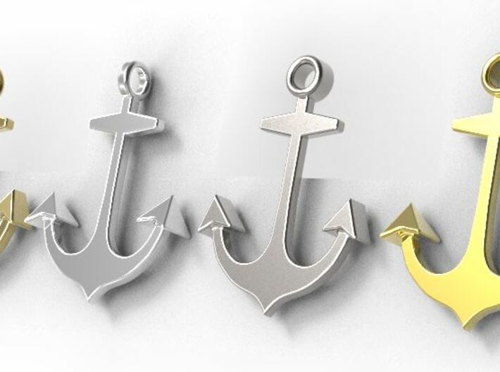 Anchor necklace/pendant...customize it! 3d printed 4 versions are available as separate listings