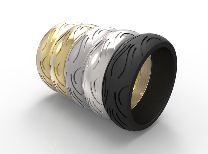 Motorcycle Low Profile Tire Tread Ring Size 10 3d printed Render of available materials