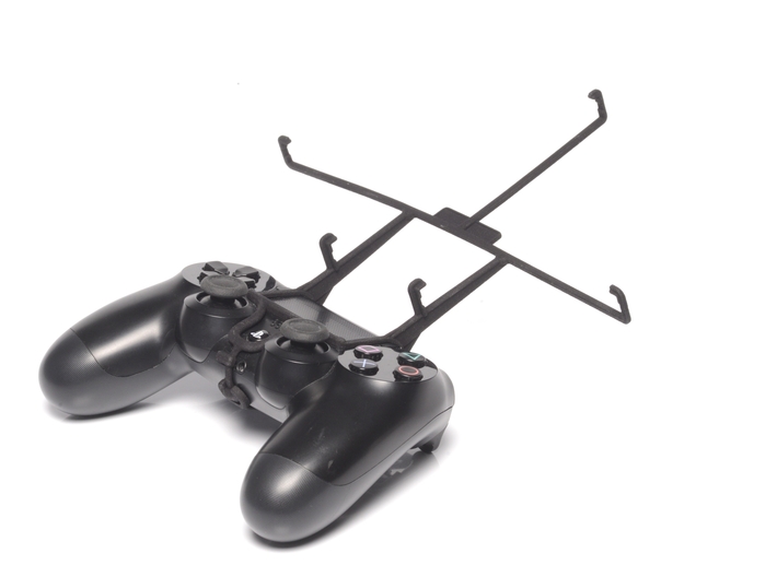 Controller mount for PS4 & Insignia 8 Flex Tablet  3d printed Without phone - A Nexus 7 and a black PS4 controller