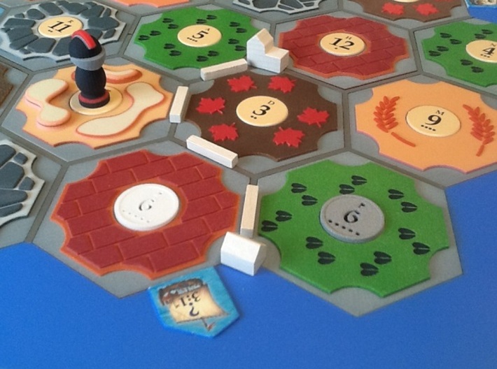 Catan Hex Tile Stone 79mm 3d printed Ore rocks! Ore is it stone?