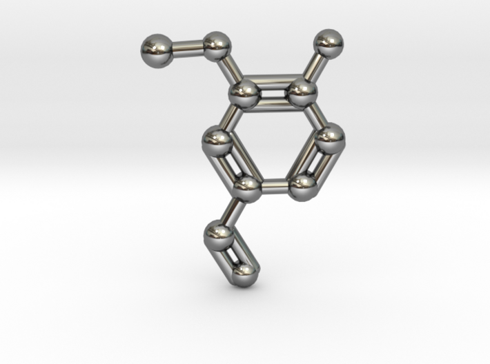 Vanillin (Vanilla) Molecule Necklace Keychain 3d printed