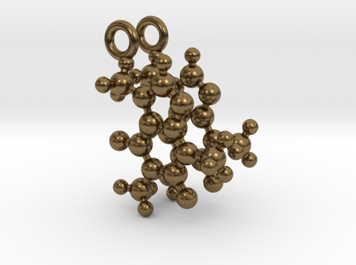 Caffeine 3D molecule for earrings 3d printed