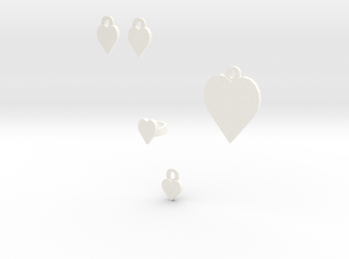 heart jewelry set 3d printed