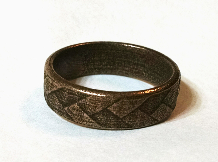 Flat Braid Ring size 12 3d printed Has a wonderful texture that almost looks like cloth.