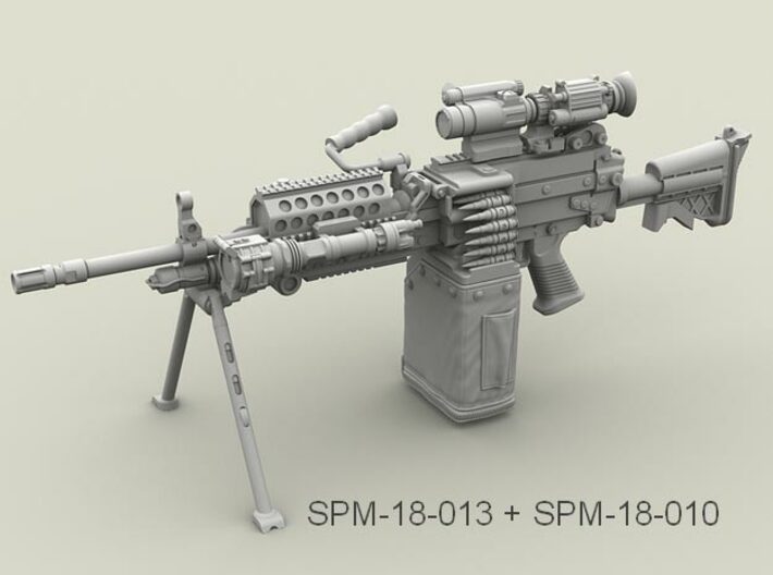 1/18 SPM-18-013 m249 MK48mod0 Variant V 3d printed 
