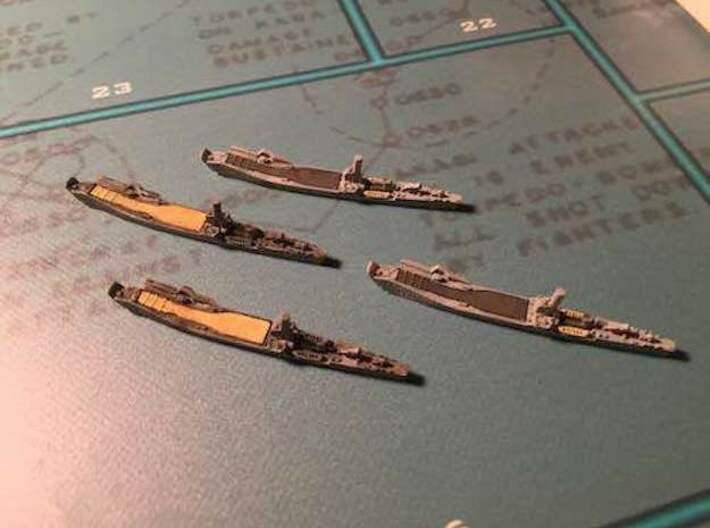 1/2400 IJN No.101 Landing Ship (X4) 3d printed Models shown printed in FUD 1/1800 scale.