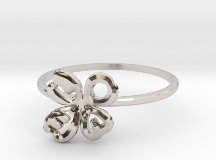 Clover Ring Size US 7 (17.35mm) 3d printed