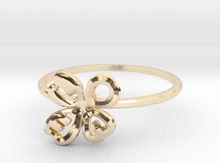 Clover Ring Size US 7 (17.35mm) 3d printed