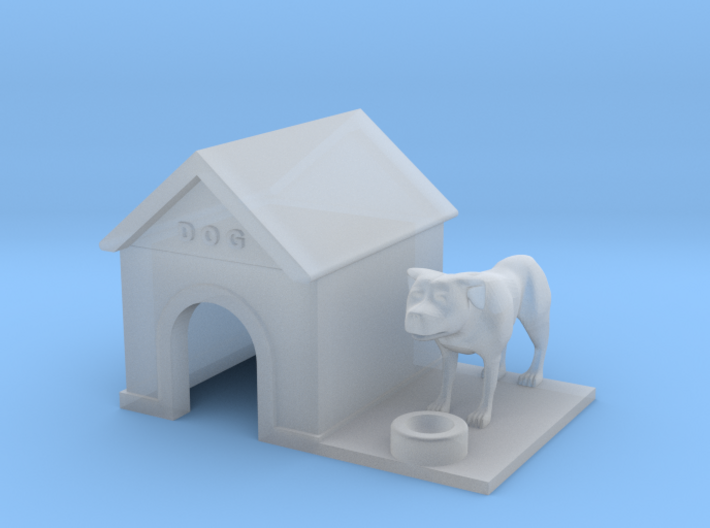 Doghouse With Dog - HO 87:1 Scale 3d printed