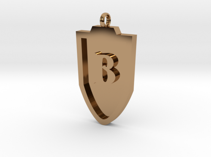 Medieval B Shield Pendant 3d printed