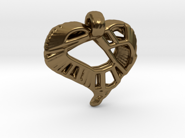 Voronoi Stylized Heart Pendant 3d printed