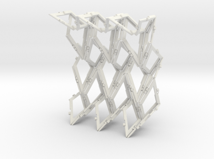 Miura Curved Rigid Tessellates Collapsible 3d printed