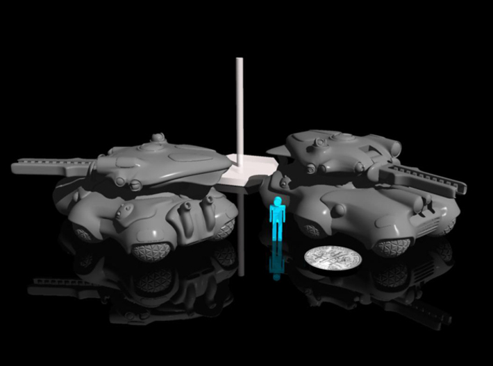 15mmAlienTankBarrel 3d printed turret and body sold seperately