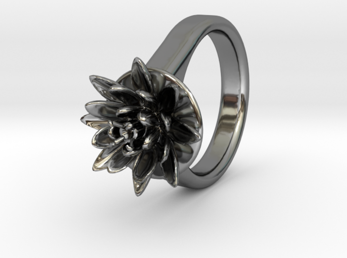 Lotus Ring For Diamond 6 Mm Fit Ø21 Mm 3d printed