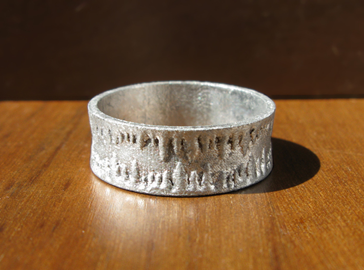Cavern Rock Formations Ring 3d printed This is Frosted Ultra Detail, painted and stained to look like raw silver.