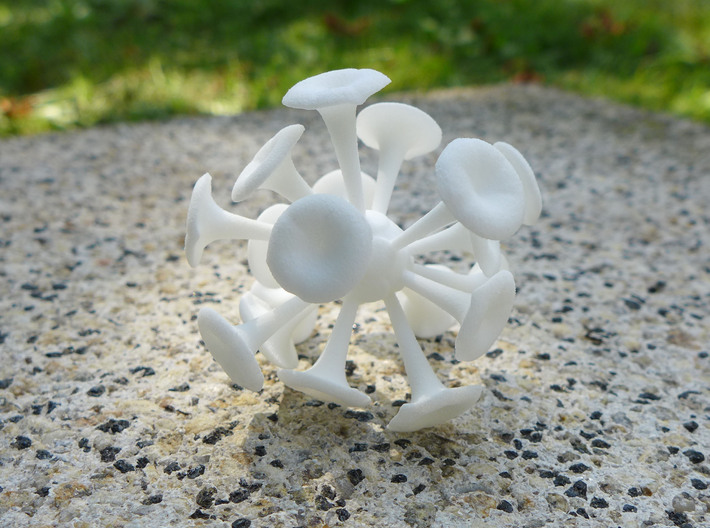Discosphaera Desk Sculpture 3d printed Discosphaera sculpture in polished White Strong &amp; Flexible