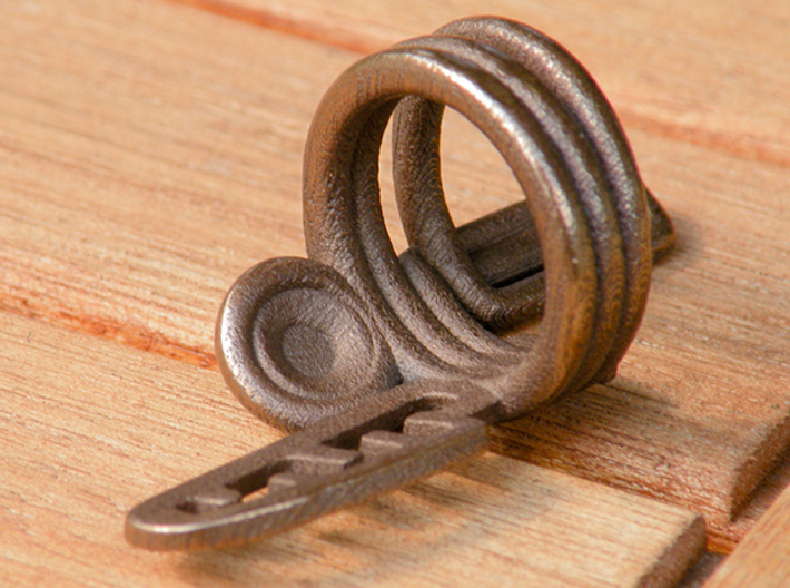 Balem's Ring3 - US-Size 7 (17.35 mm) 3d printed Ring 3 in polished bronze steel (shown: size 10)