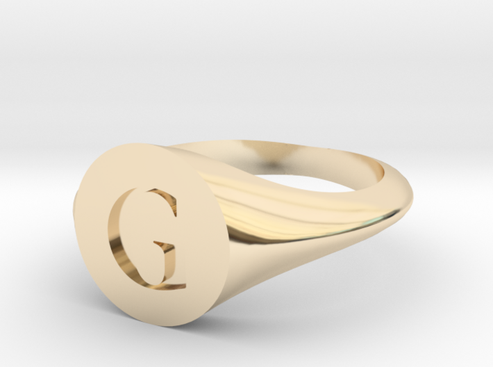 Letter G - Signet Ring Size 6 3d printed