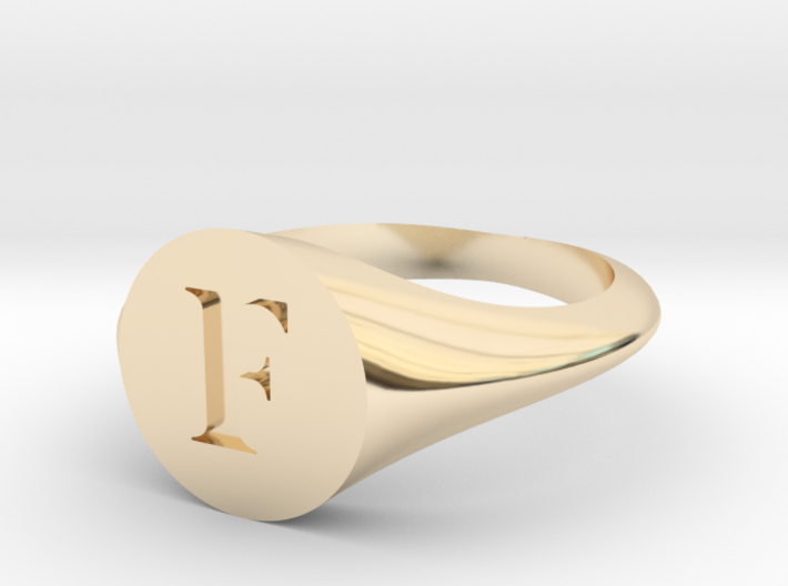 Letter F - Signet Ring Size 6 3d printed