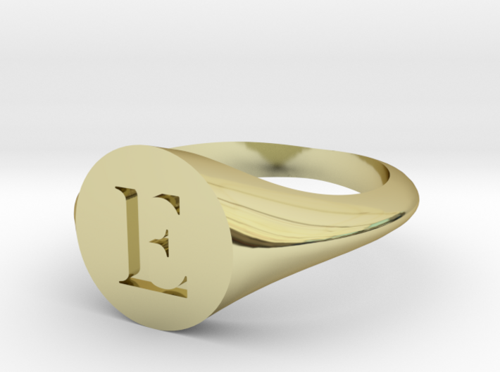 Letter E - Signet Ring Size 6 3d printed