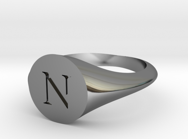 Letter N - Signet Ring Size 6 3d printed