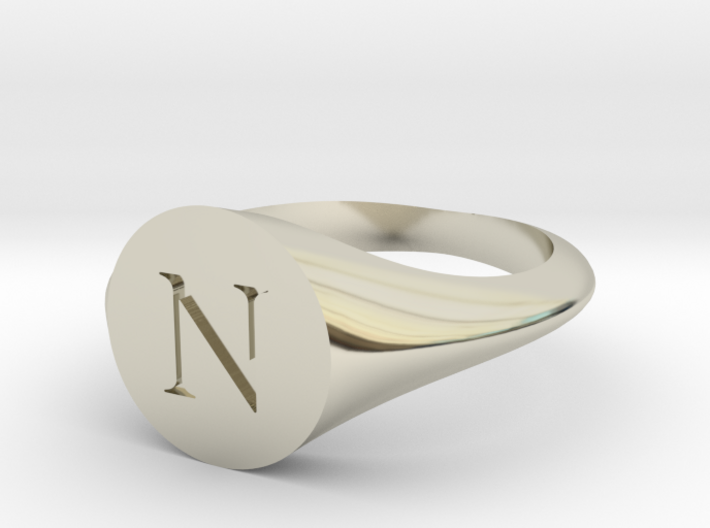 Letter N - Signet Ring Size 6 3d printed
