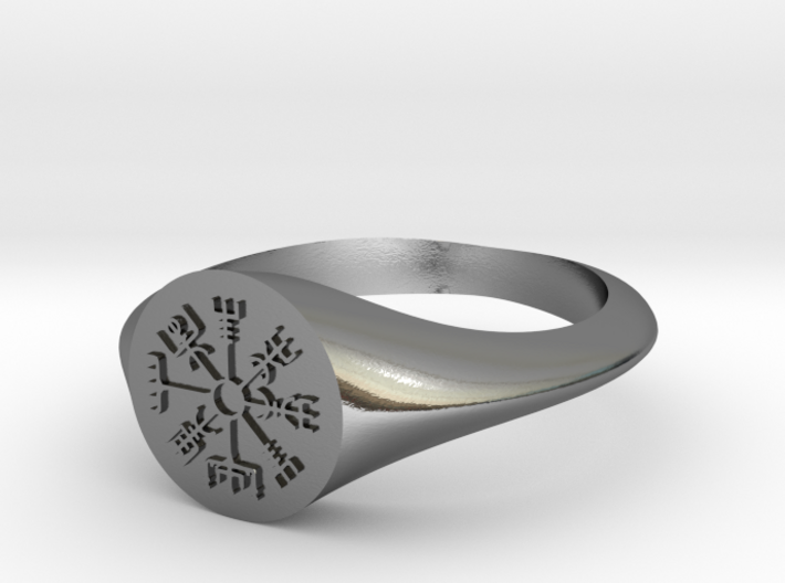 Icelandic Compass Signet Ring 3d printed