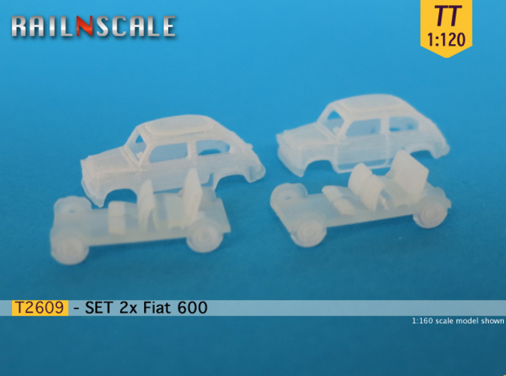 SET 2x Fiat 600 (TT 1:120) 3d printed 