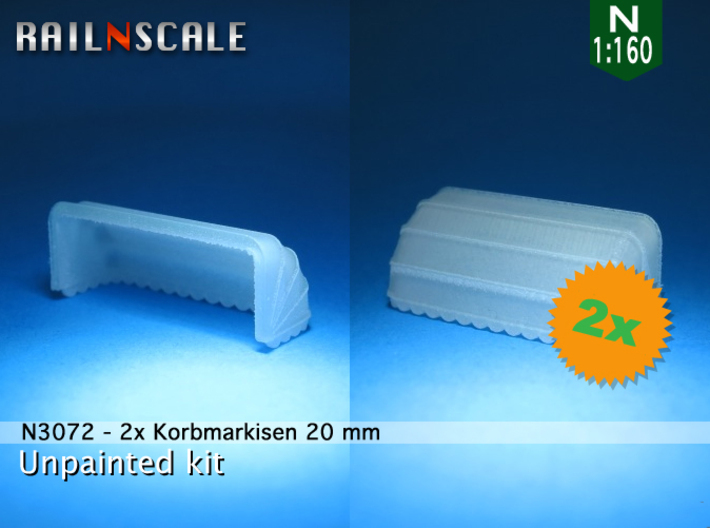 2x Korbmarkise 20mm (N 1:160) 3d printed 